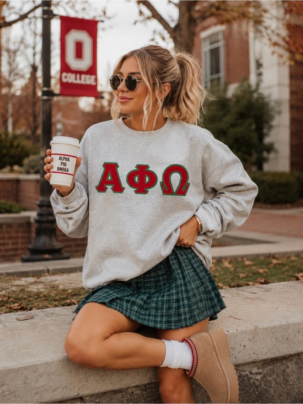Russell Athletic Light Gray Alpha Phi Omega Crewneck Sweatshirt